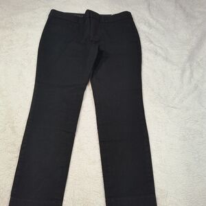 Banana Republic Sloan Pants 2 Petite Black Bi-Stretch Slim Fit Ankle Work Career
